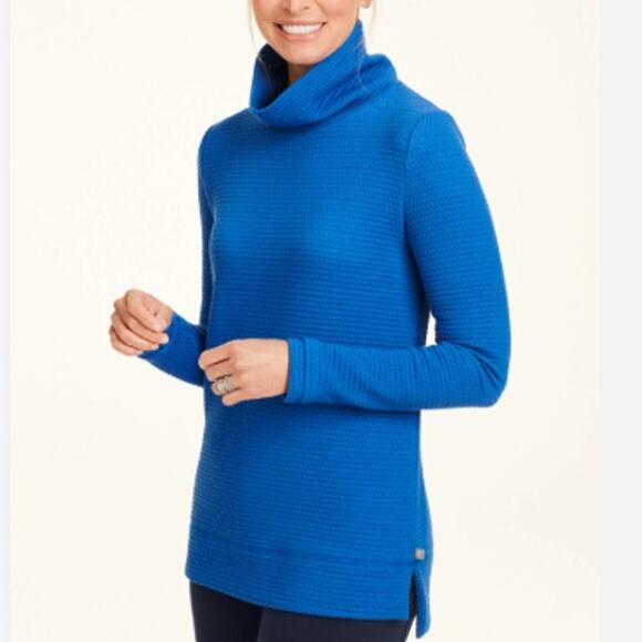 T by Talbots Bubble Jacquard Quilted Mockneck Pullover High-Low Hem Sz: M - Picture 7 of 7